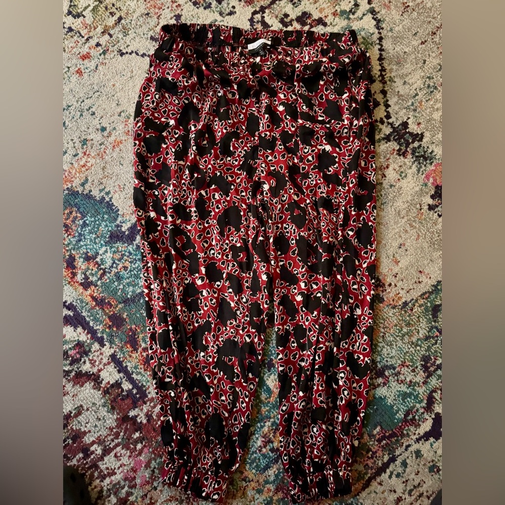 Eloquii Red and Black Leopard Print Pants